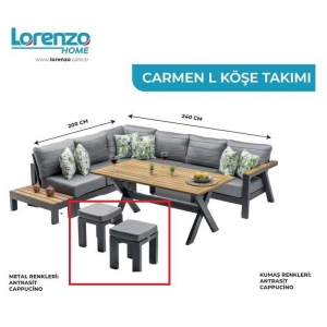 LORENZO HOME ALFA 35*35 CM H:35 PUF ANTRASİT
