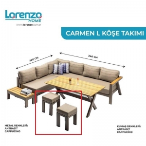 LORENZO HOME ALFA 35*35 CM H:35 PUF CAPPUCİNO