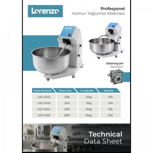 LORENZO - GASTRO HAMUR YOĞURMA MAKİNESİ 15 KG UN - 20 KG KAP. 