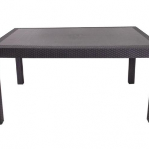 MANDELLA - 90X150 SHOW RATTAN MASA  (CAMSIZ) - EKO GRİ