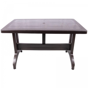 MANDELLA - 70X120 ZEUGMA RATTAN MASA PLASTİK AYAK  - EKO KAHVERENGİ