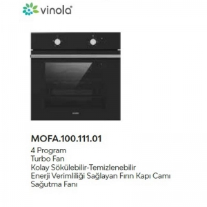 VİNOLA 73LT 4 PRG FANLI ANKASTRE FIRIN SİYAH