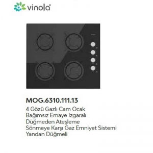 VİNOLA ANKASTRE CAM OCAK 60 CM SİYAH