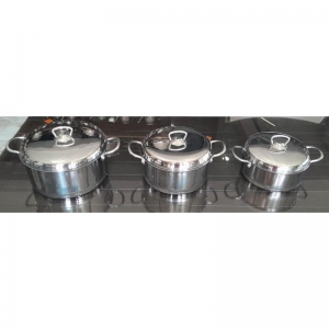 PEGASUS 18-20-22 ÜÇLÜ TENCERE SETİ ÇELİK KAPAK KL:2