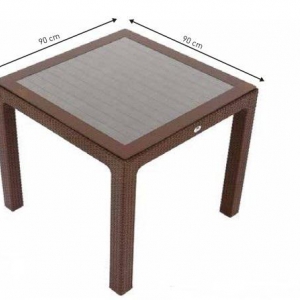 ***İPTAL 90*90 ELİT RATTAN MASA ORJİNAL (CAMLI)