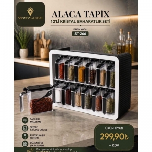 ALACA - TAPİX 12'Lİ KRİSTAL BAHARATLIK KL:6 LI  1 PALET 25 KOLİ