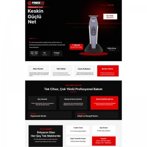 POWERTEC TR-758 PROFESYONEL SAKAL ENSE TRAŞ MAKİNESİ