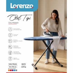 LORENZO OTEL TİPİ ÜTÜ MASASI KL:4