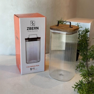 ZBERN 10X20 CM KARE AKASYA CAM SAKLAMA KABI KL:24